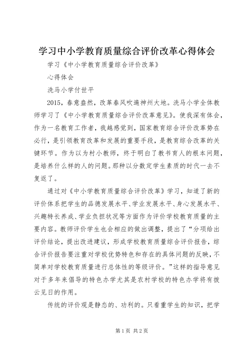 学习中小学教育质量综合评价改革心得体会 (5).docx