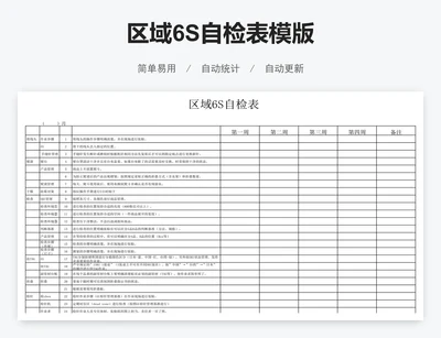 区域6S自检表模版