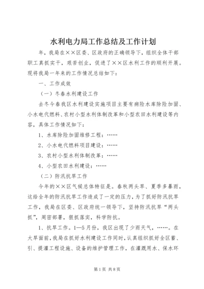 水利电力局工作总结及工作计划.docx