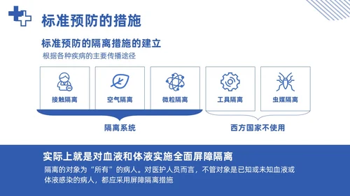 蓝色简约商务医务人员职业暴露院感安全培训课件PPT模板