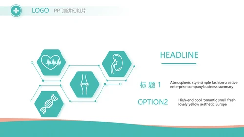 蓝色大气医疗医药公司工作汇报PPT