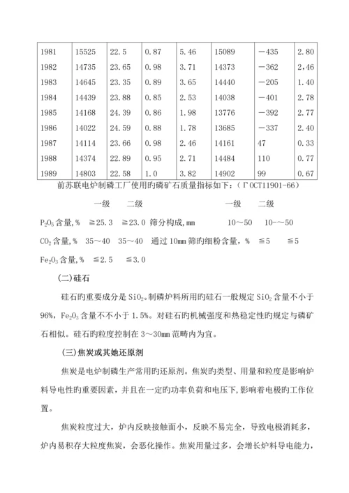 电炉制磷的标准工艺标准流程及主要设备.docx