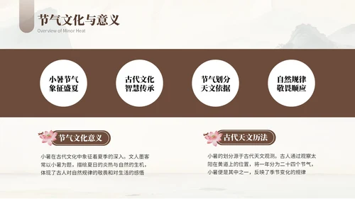 浅棕色复古小暑节气社区活动PPT模板