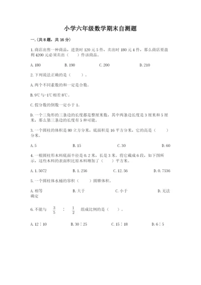 小学六年级数学期末自测题附答案【夺分金卷】.docx