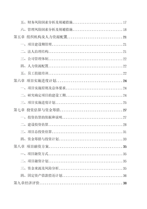 注塑加工项目投资计划书