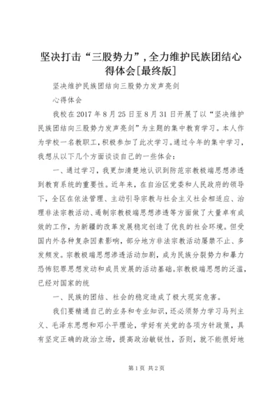 坚决打击“三股势力”,全力维护民族团结心得体会[最终版] (5).docx