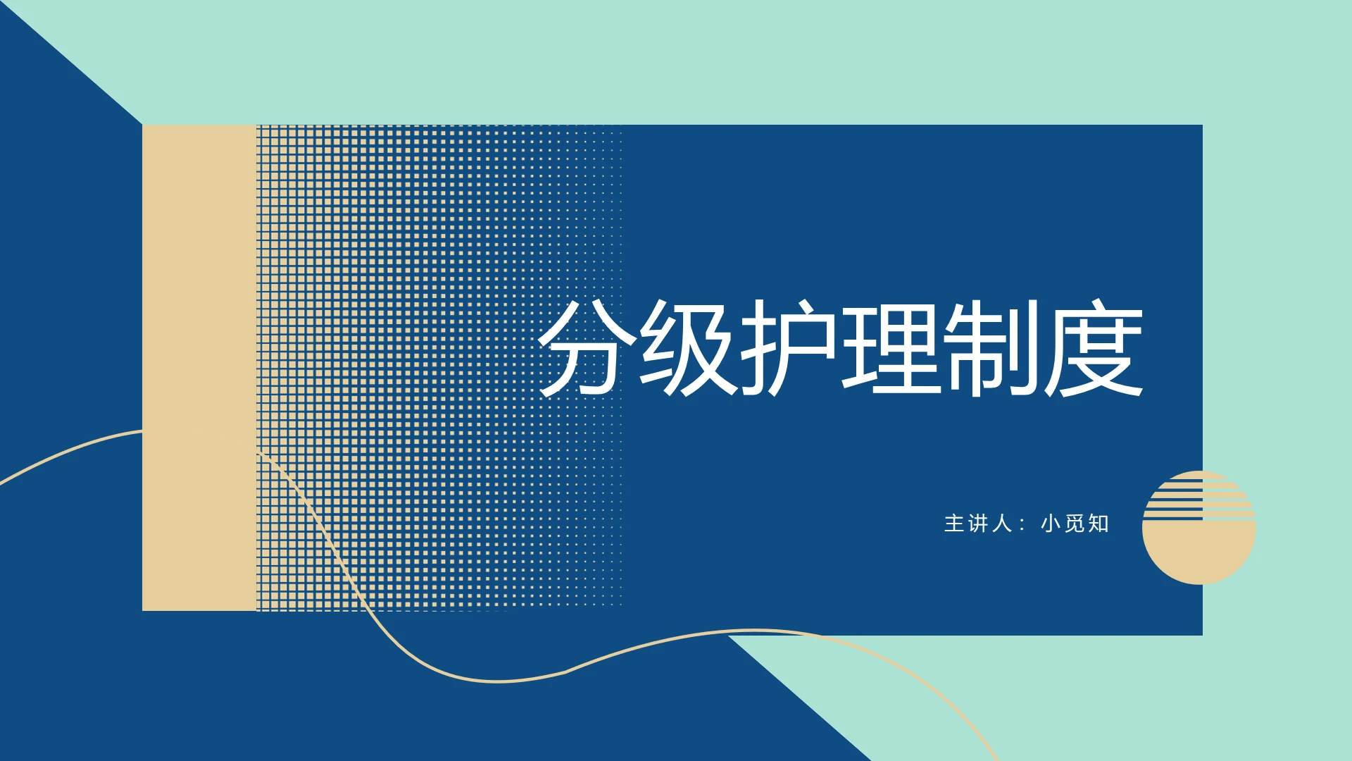 潘通蓝欧美风简洁大方分级护理制度医学介绍PPT模板分级护理制度ppt
