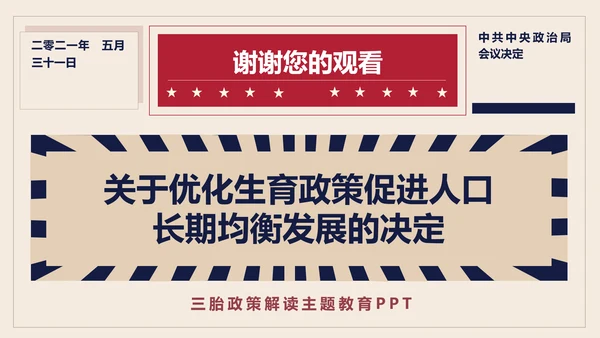 三胎生育政策解读促进人口出生率PPT模板