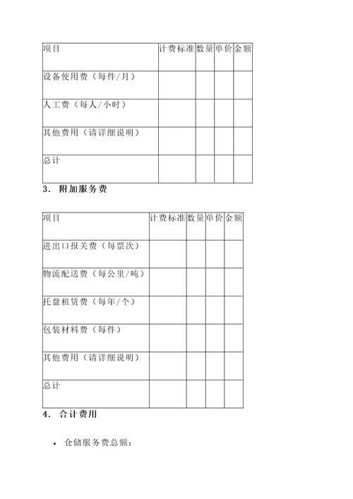 青州冷库仓储竞价报价单