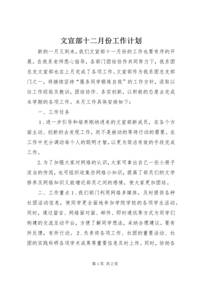 文宣部十二月份工作计划.docx