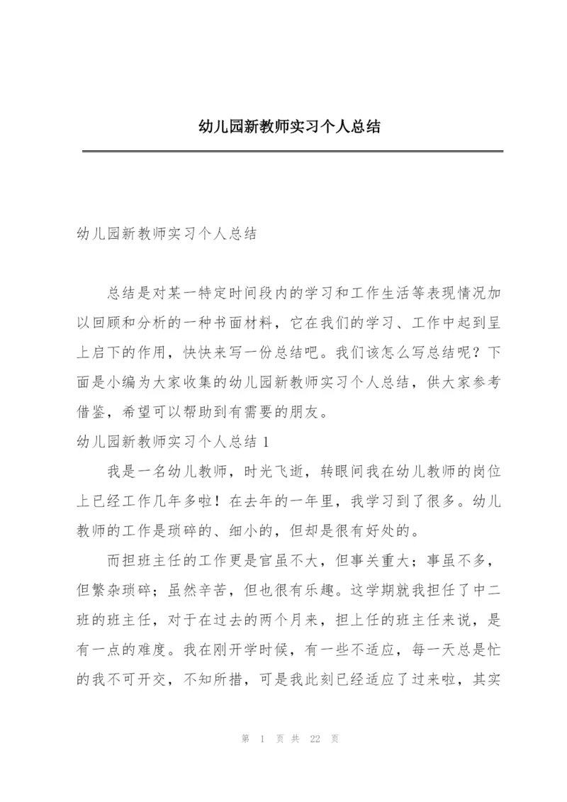 幼儿园新教师实习个人总结.docx