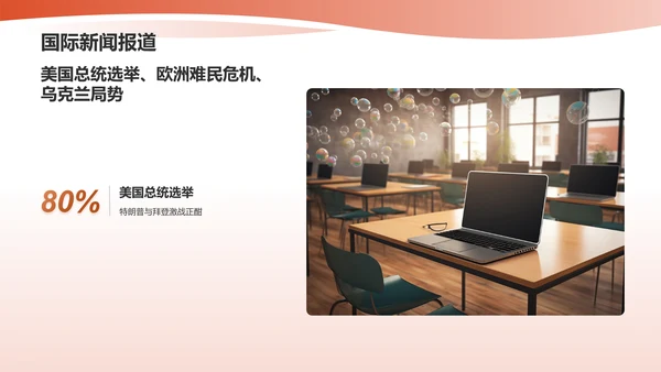 红色商务英语汇报PPT模板