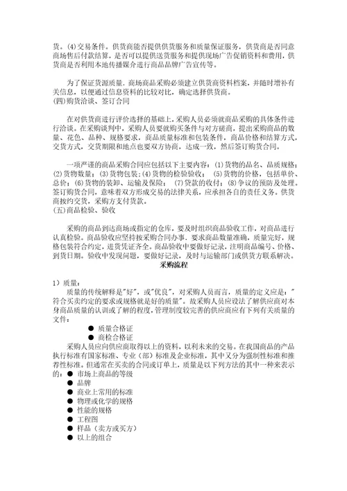 某超市商品采购管理的定义