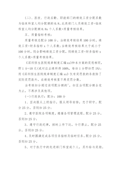 民营医院绩效考核方案.docx