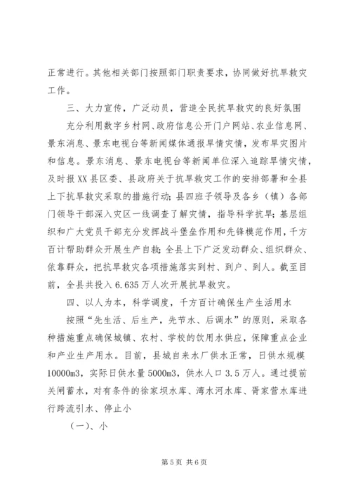 政府抗旱救灾情况落实各项工作报告.docx