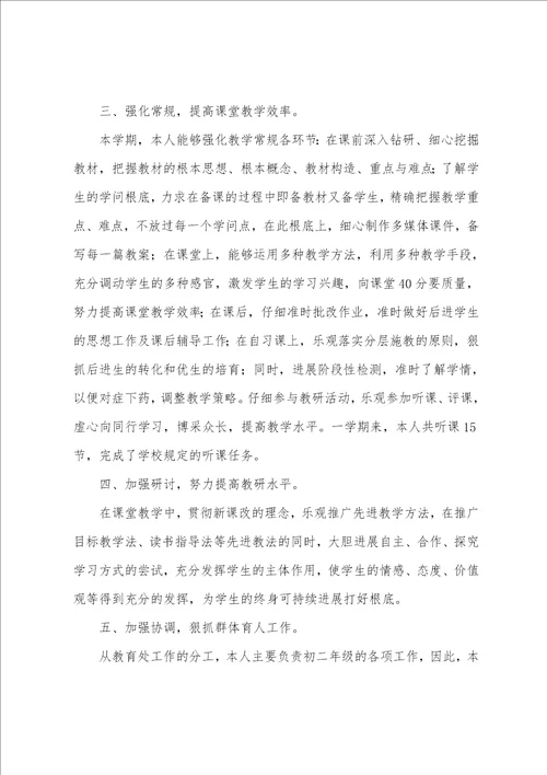 初中数学教师年度考核总结