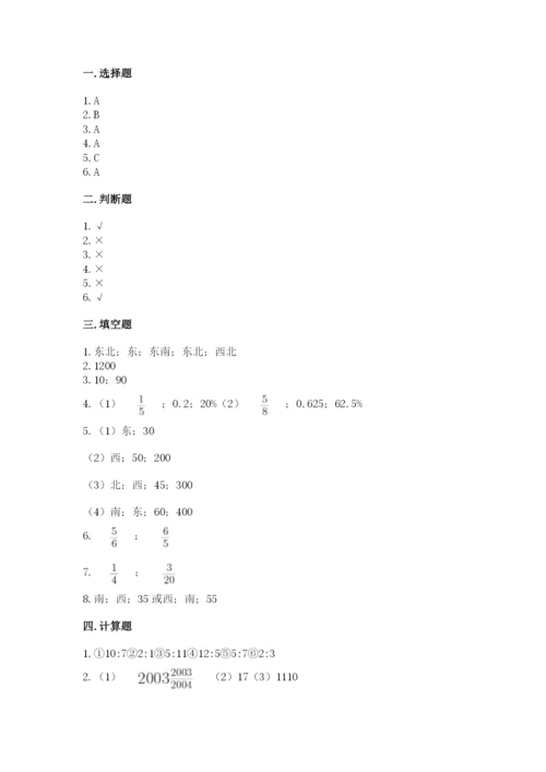 六年级数学上册期末考试卷精品【实用】.docx