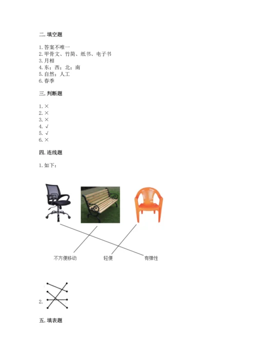 教科版二年级上册科学期末测试卷含完整答案【典优】.docx