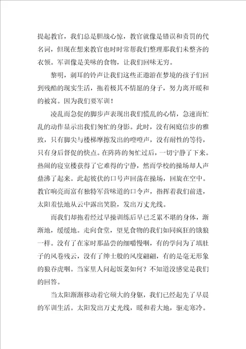 军训活动的收获和体会