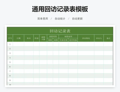 通用回访记录表模板