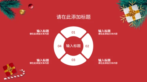 圣诞节快乐红色通用PPT模版