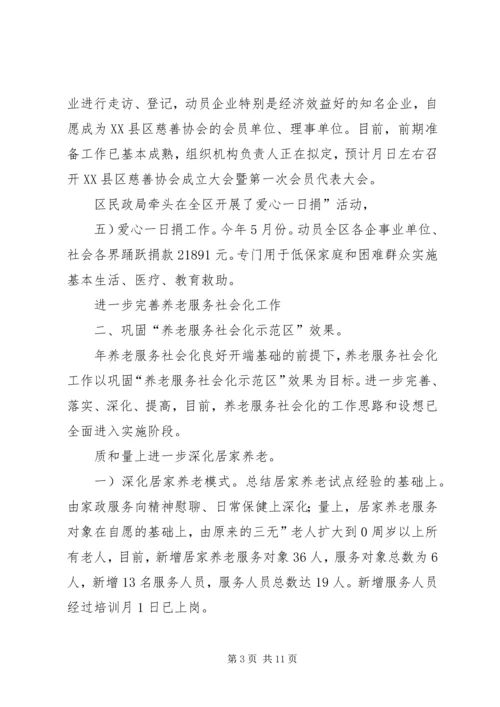 民政局上半年度小结及安排.docx