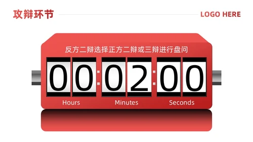 红色简约风辩论赛流程及规则课件