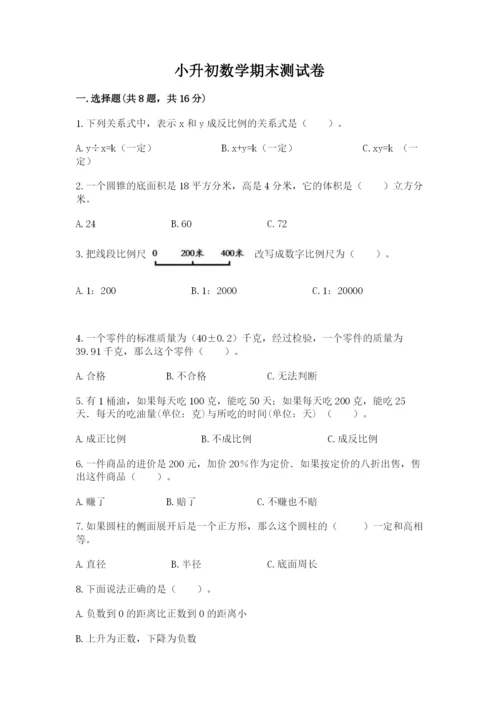 小升初数学期末测试卷【培优】.docx