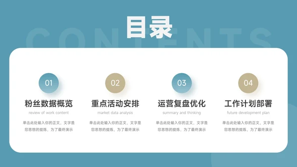 绿色简洁创意新媒体运营报告PPT模板