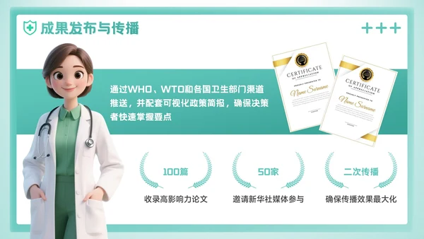 绿色3D风预防即治疗：医疗健康学术会议报告PPT模板