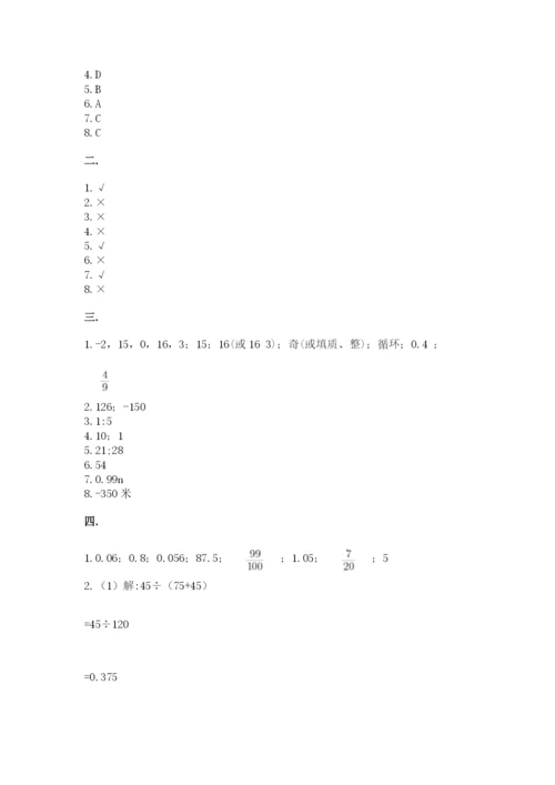 人教版六年级数学小升初试卷含完整答案（典优）.docx