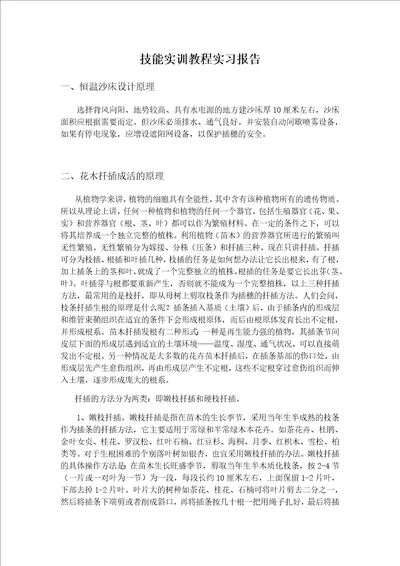 园艺花艺技能训练实习报告