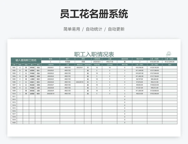 员工花名册系统