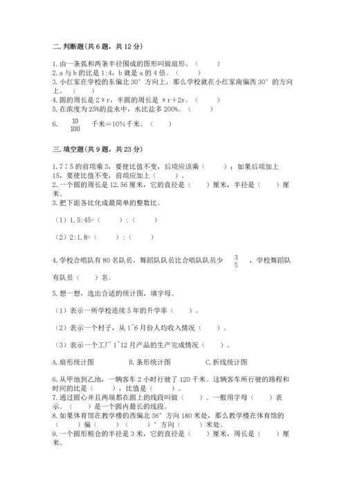 人教版六年级上册数学期末测试卷（名师推荐）word版.docx