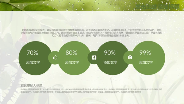 绿叶夏日雨季通用PPT模板