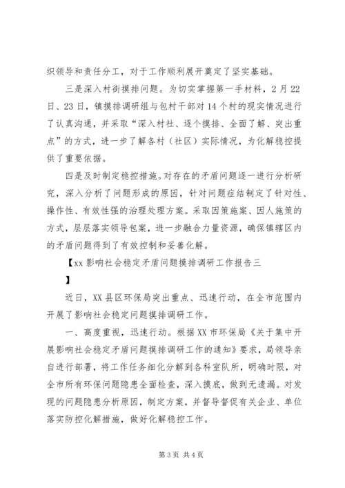 影响社会稳定矛盾问题摸排调研工作报告.docx