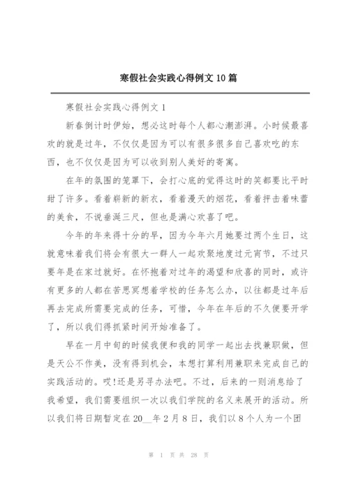 寒假社会实践心得例文10篇.docx