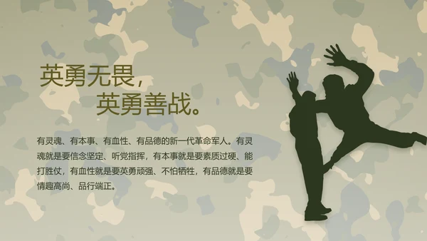 迷彩风部队军事工作总结汇报动态PPT