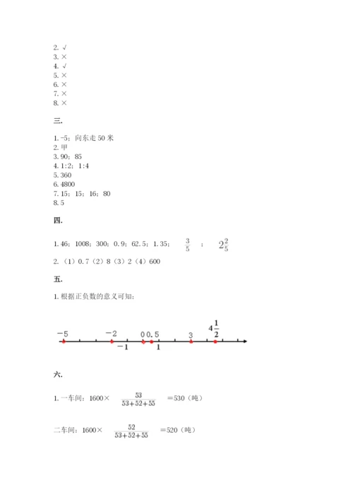 青岛版数学小升初模拟试卷附答案（模拟题）.docx