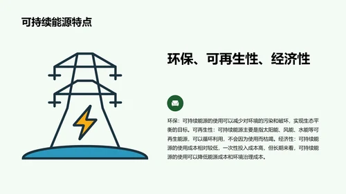 绿色商务现代可持续能源实践研究报告PPT模板