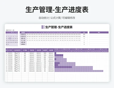 生产管理-生产进度表（考勤表）