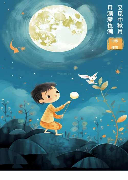 又见中秋月中秋节海报