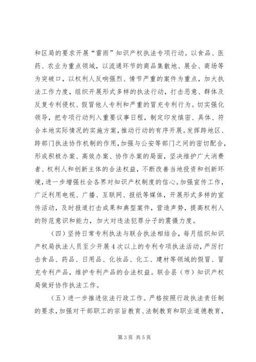 市知识产权局XX年专利行政执法工作计划 (3).docx