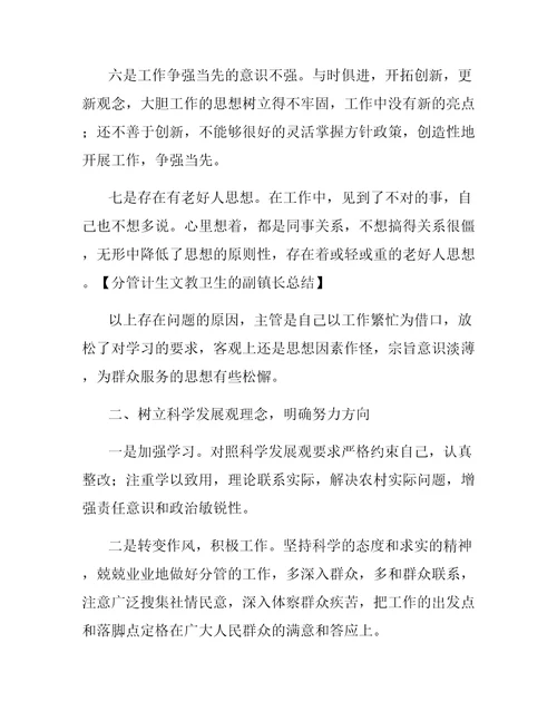 分管计生文教卫生的副镇长总结