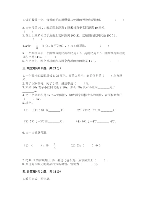 重庆市九龙坡区六年级下册数学期末测试卷及完整答案一套.docx