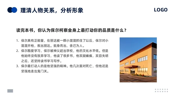 蓝色简约人教版语文八年级下册钢铁是怎样炼成的PPT模板宣传P语文课件