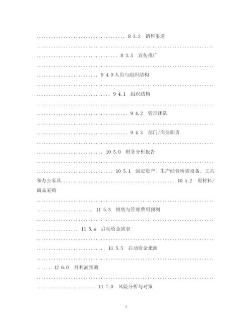 精编之商业计划书模板2.docx