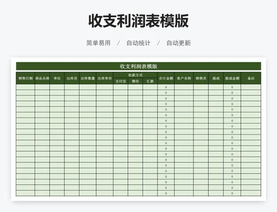 收支利润表模版