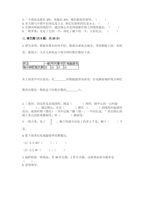 小学六年级数学上册期末考试卷（综合题）word版.docx