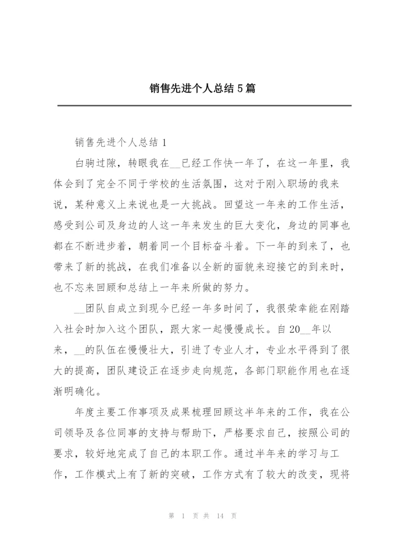 销售先进个人总结5篇.docx